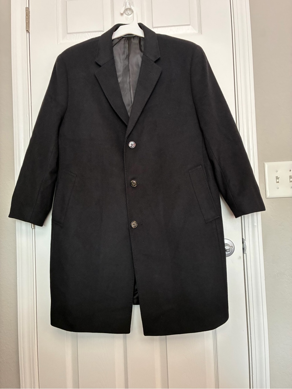 Lauren Ralph Lauren Men’s Black Wool Cashmere Overcoat 46R